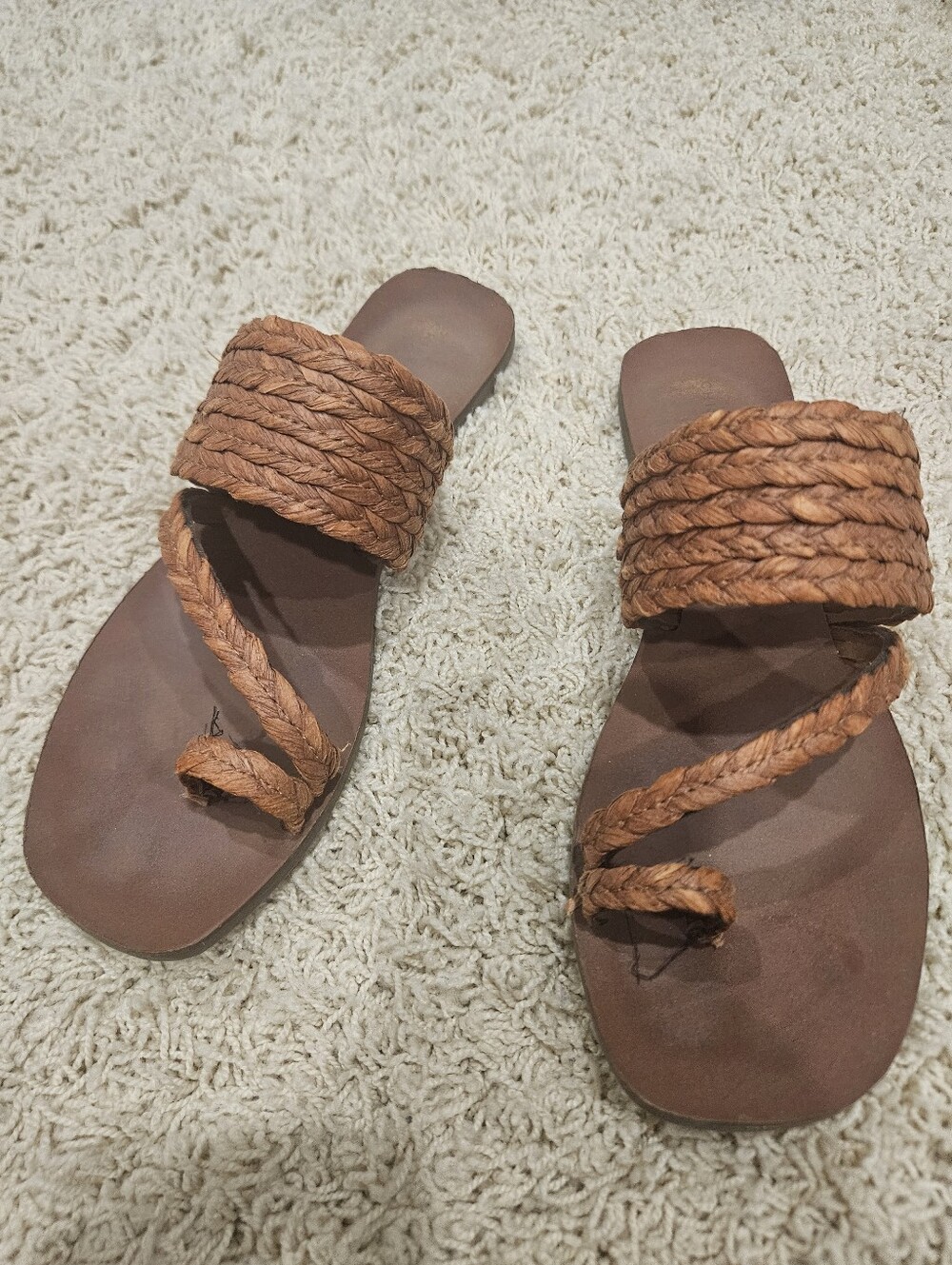 Chinese Laundry Braided Tan Slide Sandals